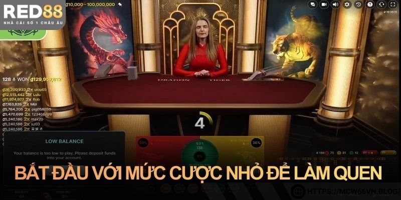 Bắt đầu với mức cược nhỏ để làm quen